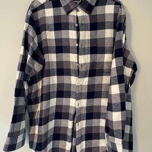 Club Room XXL Flannel – Navy & Gray Buffalo Plaid – Button Down